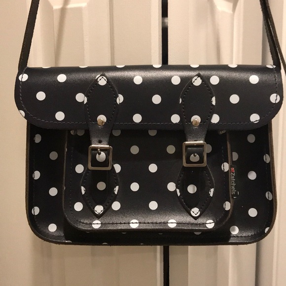 Zatchels Handbags - Navy Polka Dot Zatchels Satchel Zatchels Handbags - Navy Polka Dot Zatchels Satchel